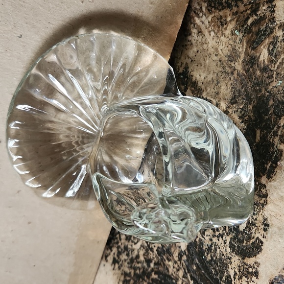 Vintage Avon Shimmering Clear Heavy Glass Turkey Votive Candle Holder - Picture 1 of 4